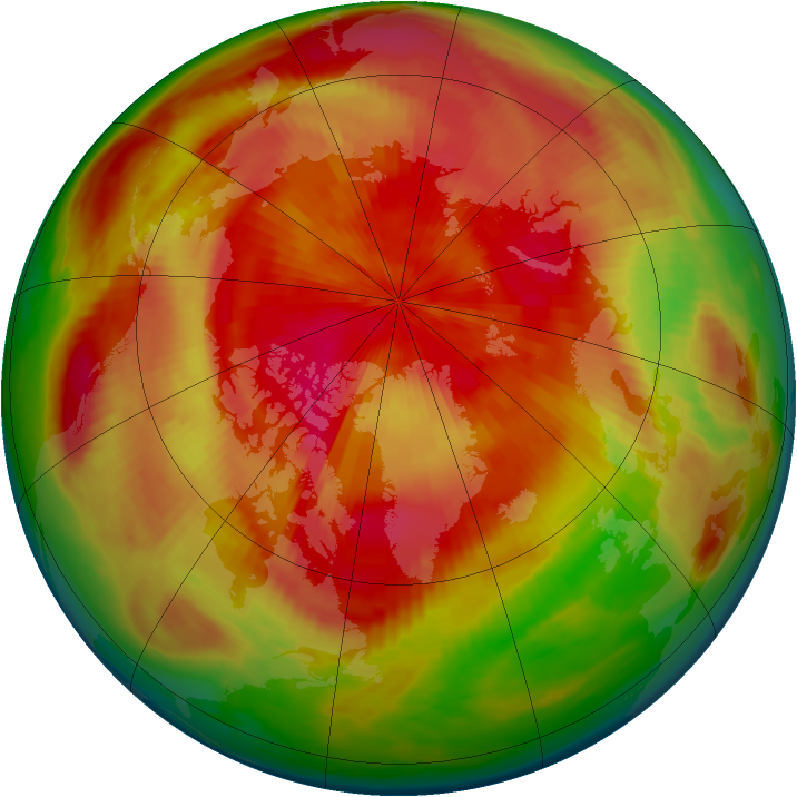 Arctic ozone map for 09 April 1980
